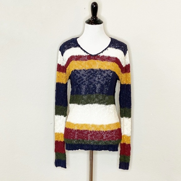 Skies are Blue StitchFix Striped V-Sweater- Size XS - Picture 2 of 8